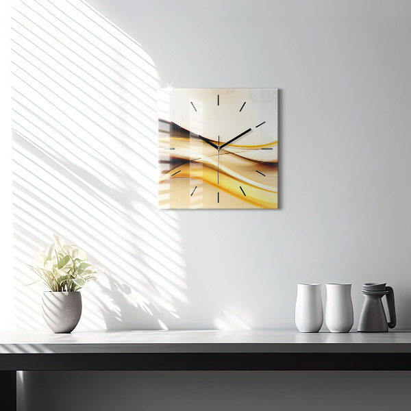 Square wall clock Abstract wave