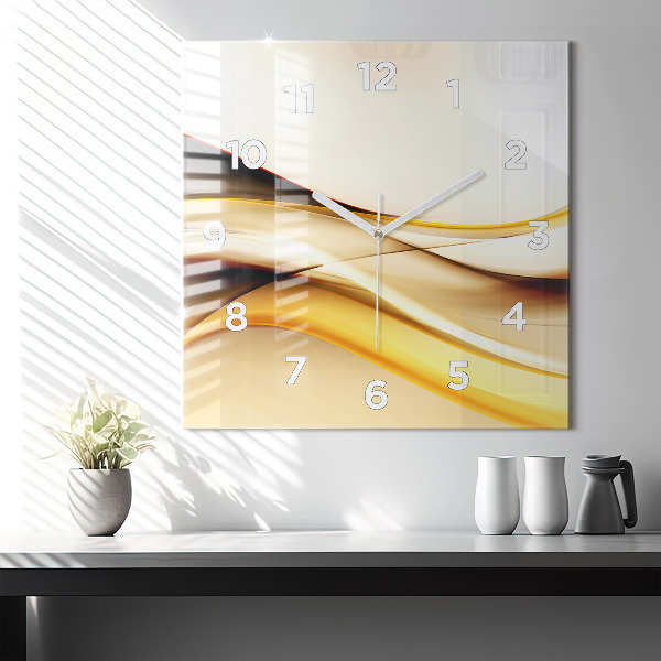Square wall clock Abstract wave