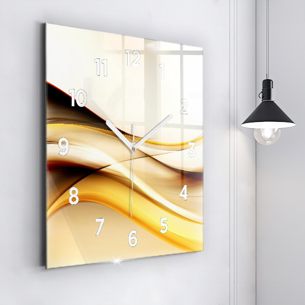 Square wall clock Abstract wave