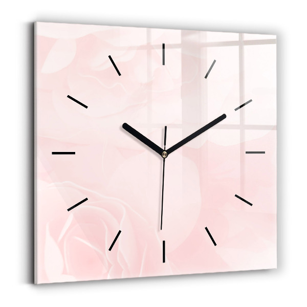 Square wall clock Blooming roses