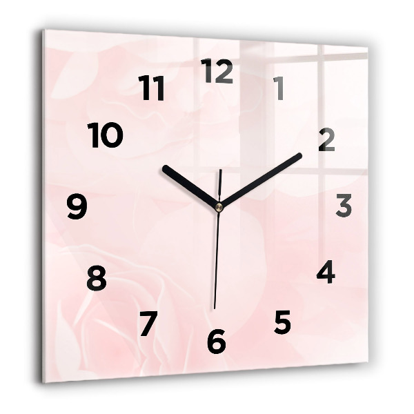 Square wall clock Blooming roses