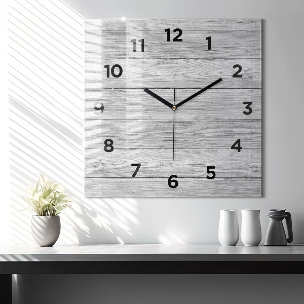 Square wall clock Wooden panels