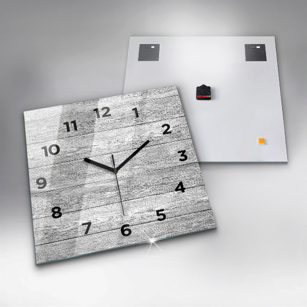 Square wall clock Wooden panels