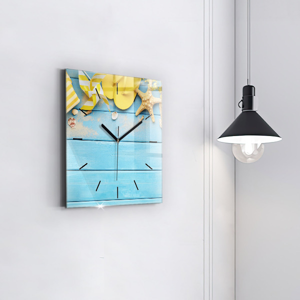 Square wall clock Beach accessories and boards