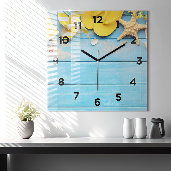 Square wall clock Beach accessories and boards