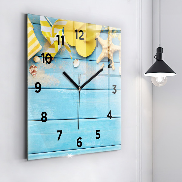 Square wall clock Beach accessories and boards