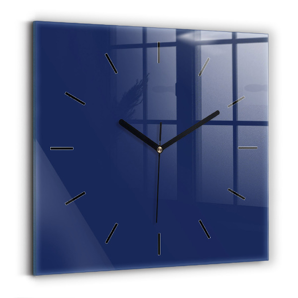 Square wall clock Navy blue color