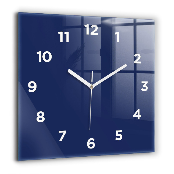 Square wall clock Navy blue color