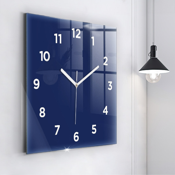 Square wall clock Navy blue color
