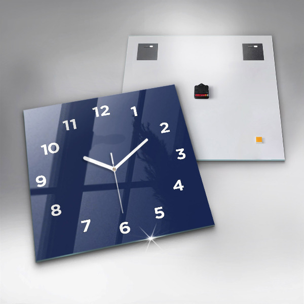 Square wall clock Navy blue color