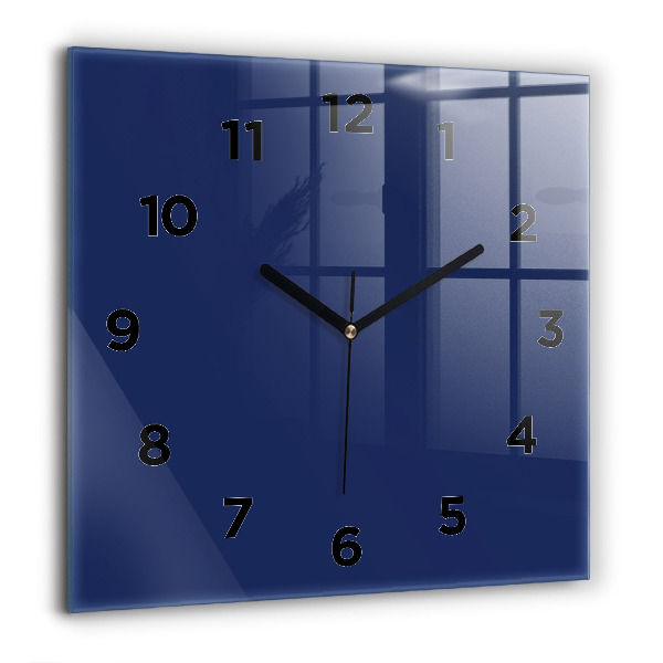 Square wall clock Navy blue color