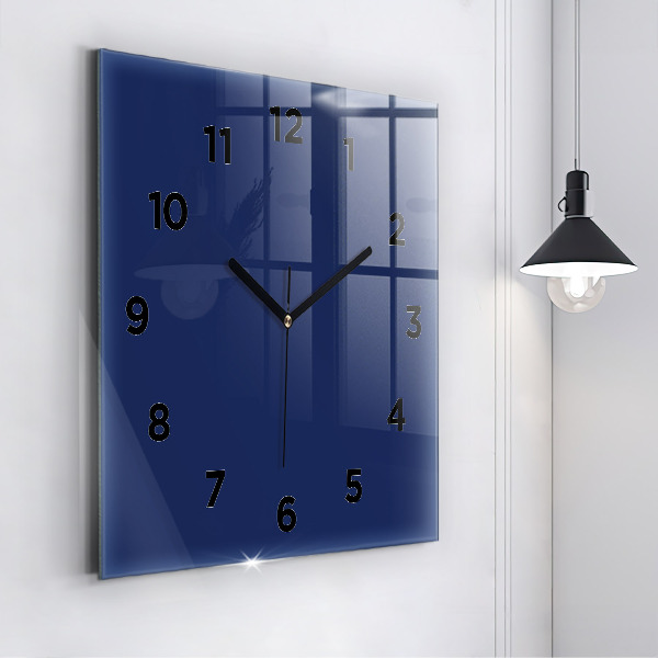 Square wall clock Navy blue color