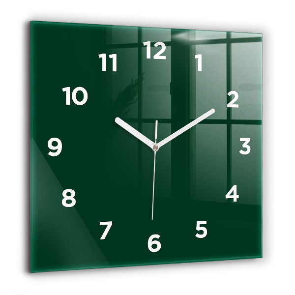 Square wall clock Color bottle green
