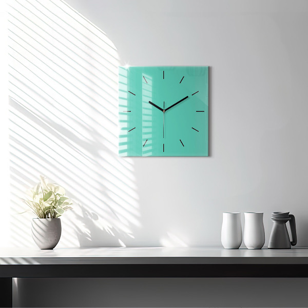 Square wall clock Turquoise