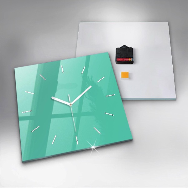 Square wall clock Turquoise