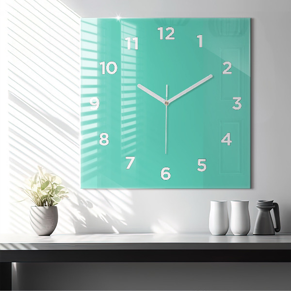 Square wall clock Turquoise
