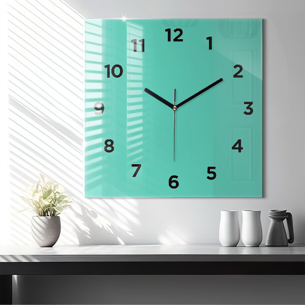 Square wall clock Turquoise