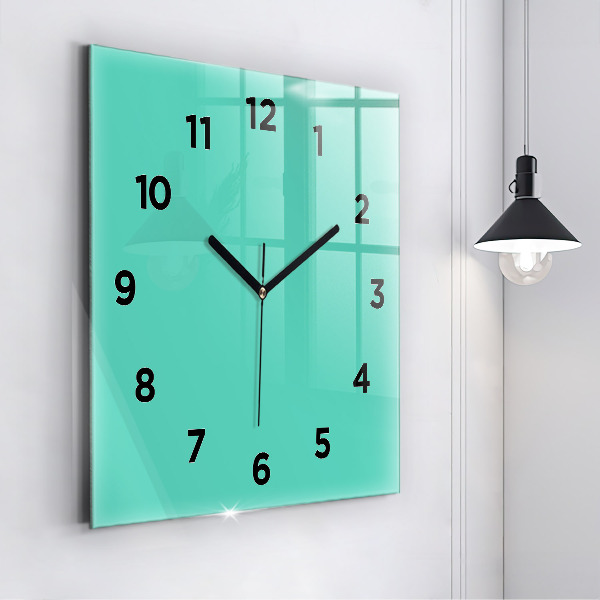 Square wall clock Turquoise
