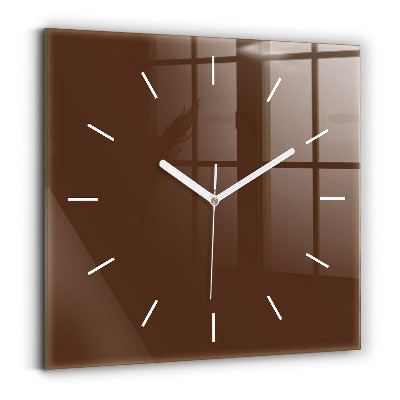 Square wall clock Brown