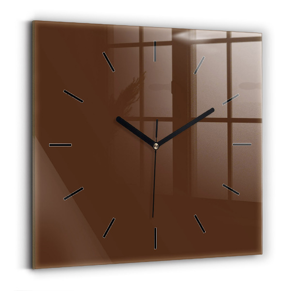 Square wall clock Brown