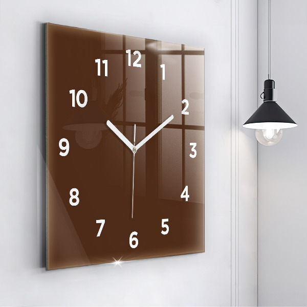 Square wall clock Brown