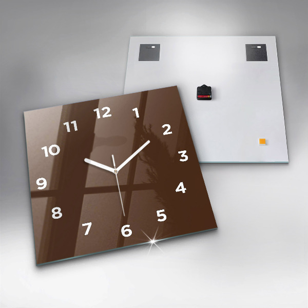 Square wall clock Brown