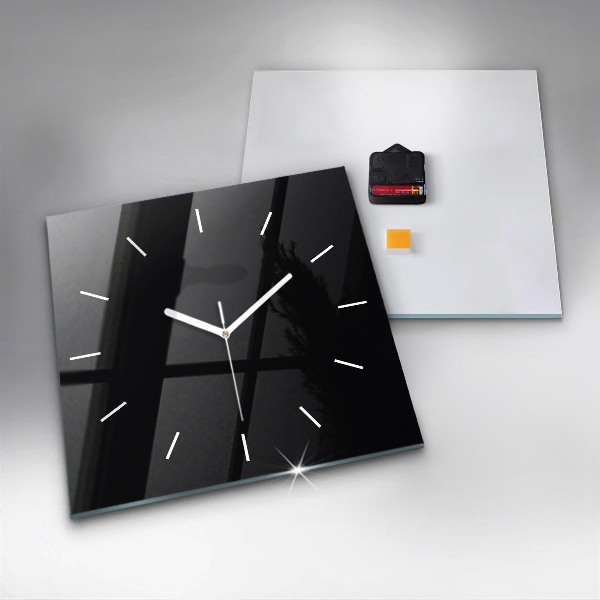 Square wall clock Black