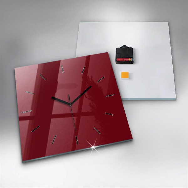 Square wall clock Burgundy