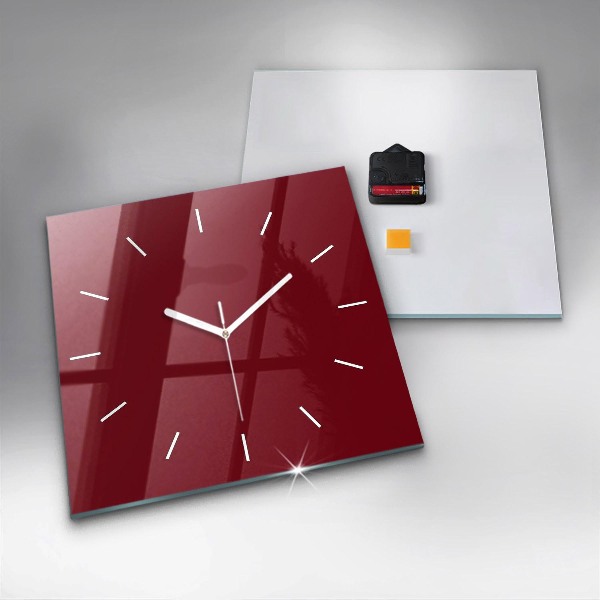 Square wall clock Burgundy