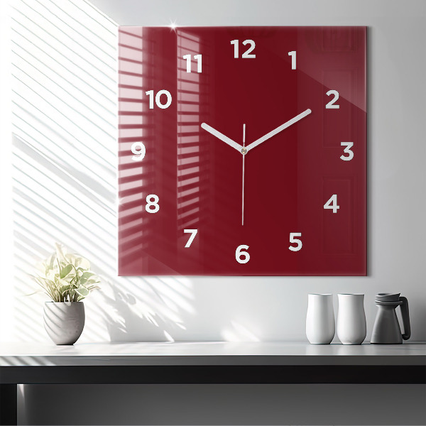 Square wall clock Burgundy