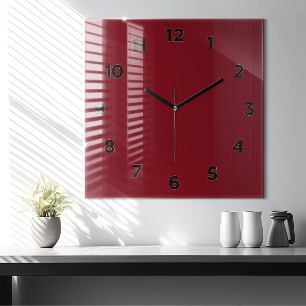 Square wall clock Burgundy