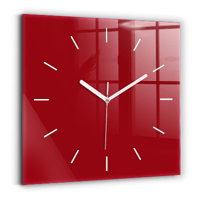 Square wall clock Red