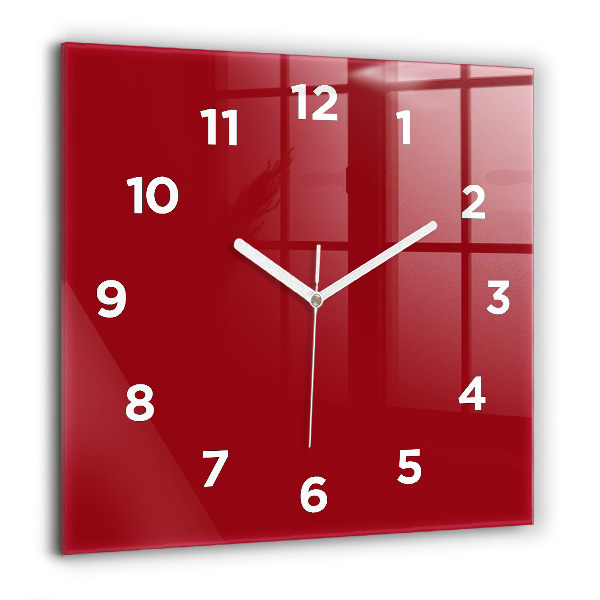 Square wall clock Red