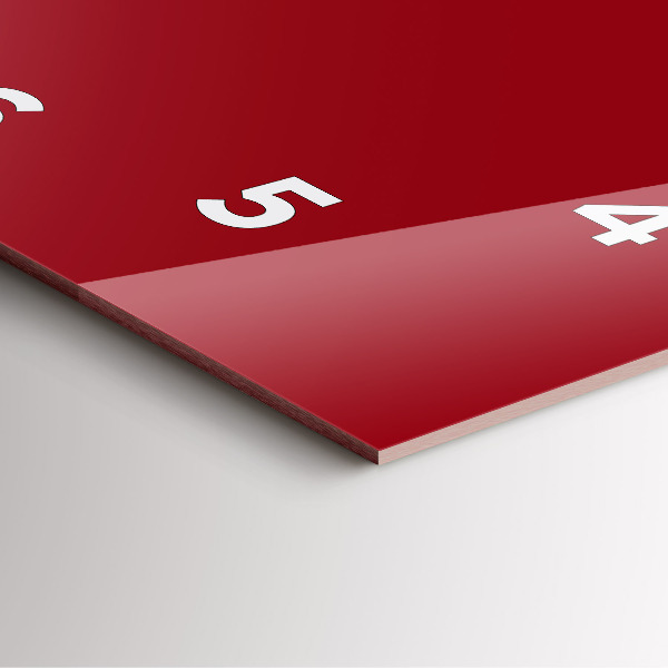 Square wall clock Red