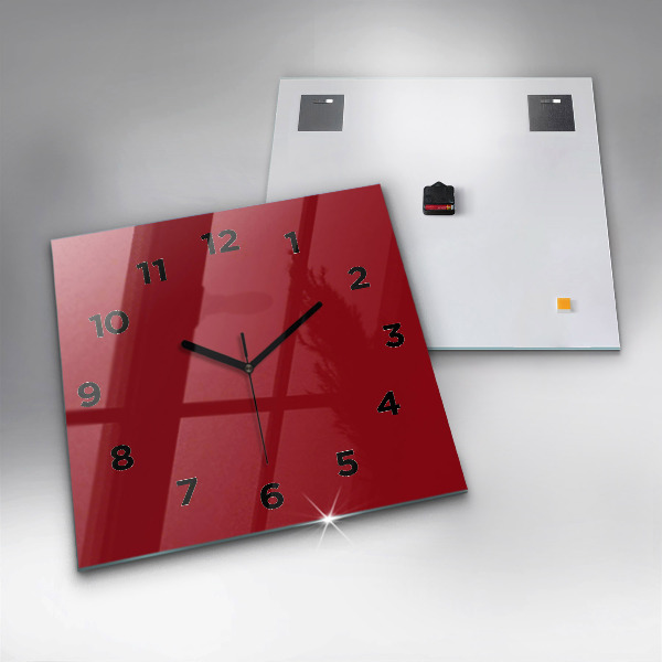 Square wall clock Red
