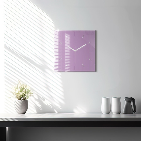 Square wall clock Lilac