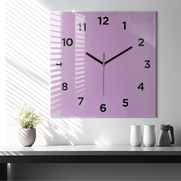 Square wall clock Lilac