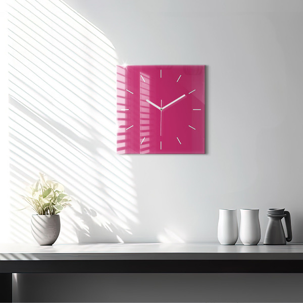 Square wall clock Pink