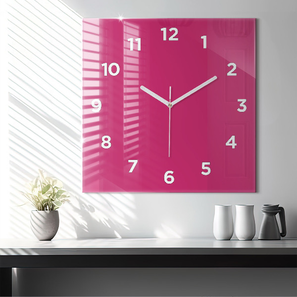 Square wall clock Pink