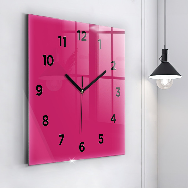 Square wall clock Pink