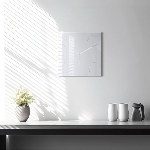 Square wall clock White