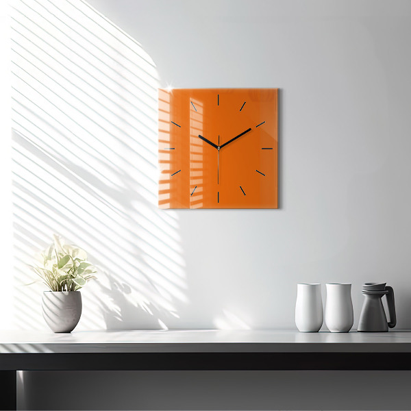 Square wall clock Orange
