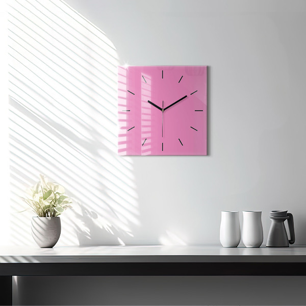 Square wall clock Pink