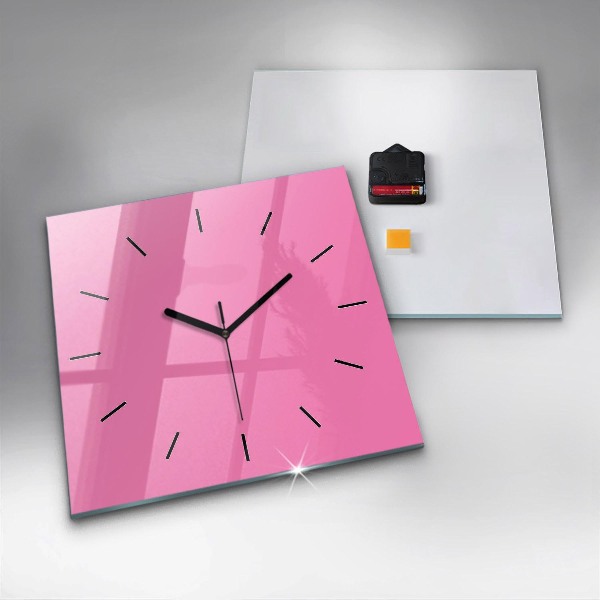 Square wall clock Pink