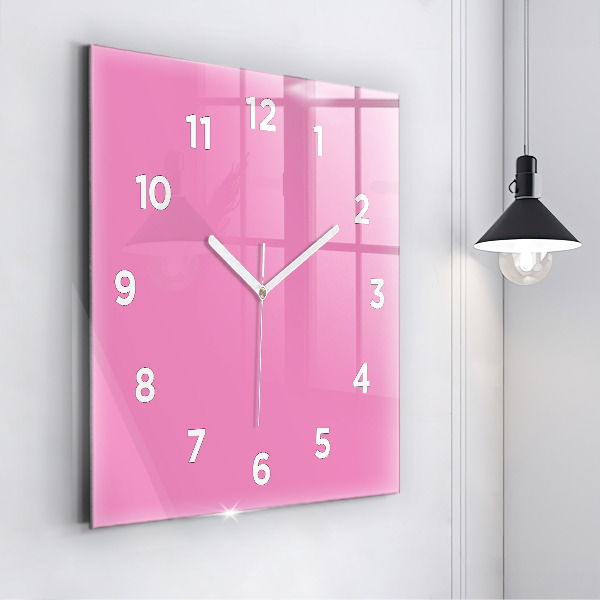 Square wall clock Pink