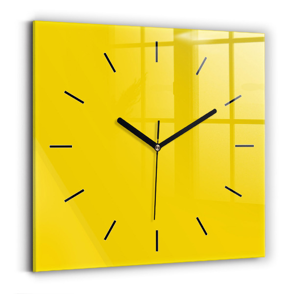 Square wall clock Yellow