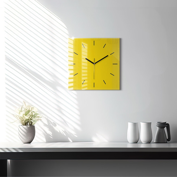 Square wall clock Yellow