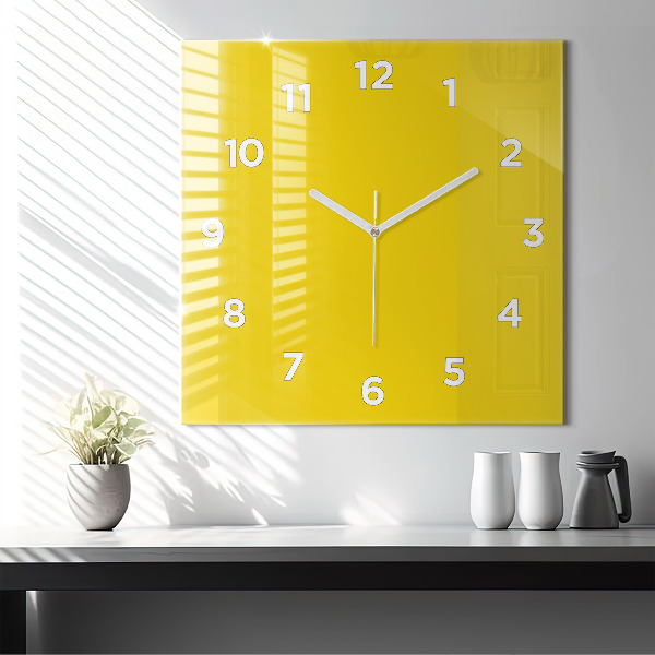 Square wall clock Yellow