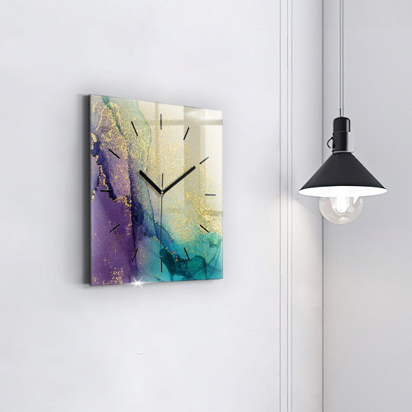Square wall clock Abstraction of colors