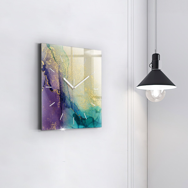 Square wall clock Abstraction of colors
